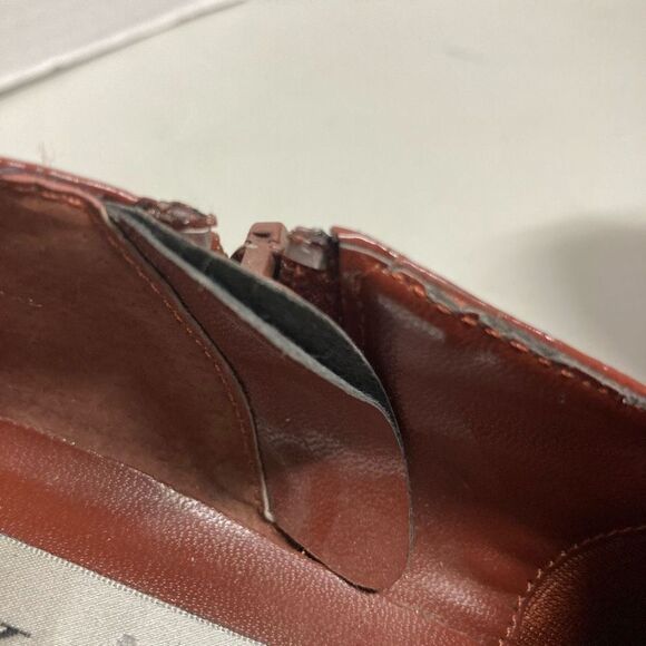 AJ Valenci Women's Brown Leather Chunky Heel Slip-on Ankle Boots Size 7 - Picture 5 of 12